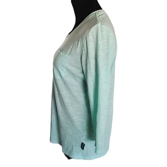 PATAGONIA Women's Top Front Pocket 3/4 Sleeve In Aqua Size Small - Picture 3 of 13